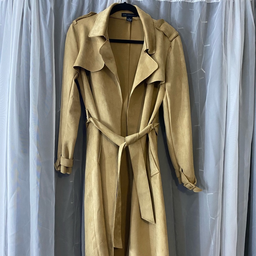 Suede Joan Vass trench jacket